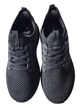 Avia Kids Black Knit Lace-Up Sneakers